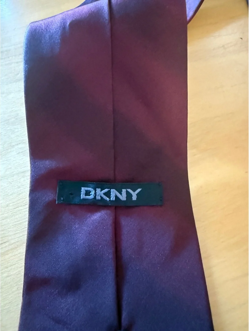 DKNY Burgundy Silk Tie Made in USA